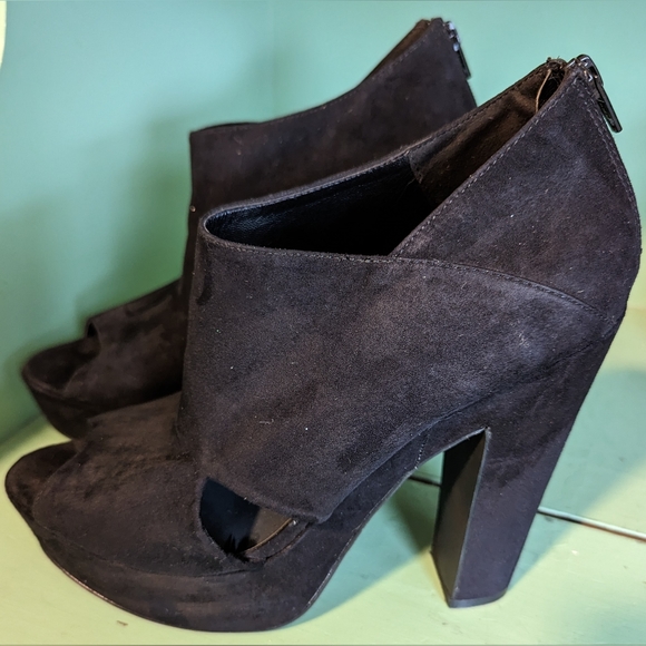 Aldo Black Platform Pumps, Booties, Open Toe, Size 11 - Picture 2 of 6